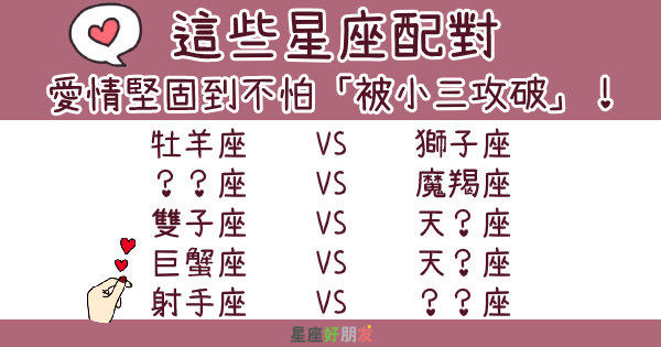 這些星座配對不僅甜到蛀牙！還愛情堅固到不怕「被小三攻破」！