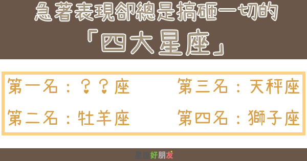 急著表現，卻總是搞砸一切的「四大星座」第一名：真的是大家公認的！